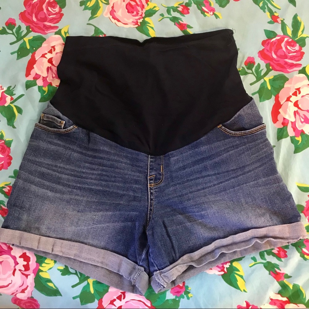 LIZ LANGE MATERNITY MIDI denim/jean shorts